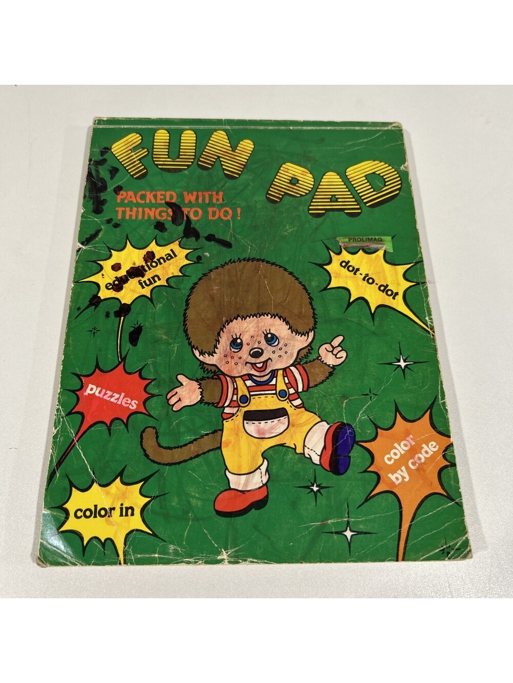 Vintage 1980s Monchhichi Fun Pad Activity Book Coloring Puzzles